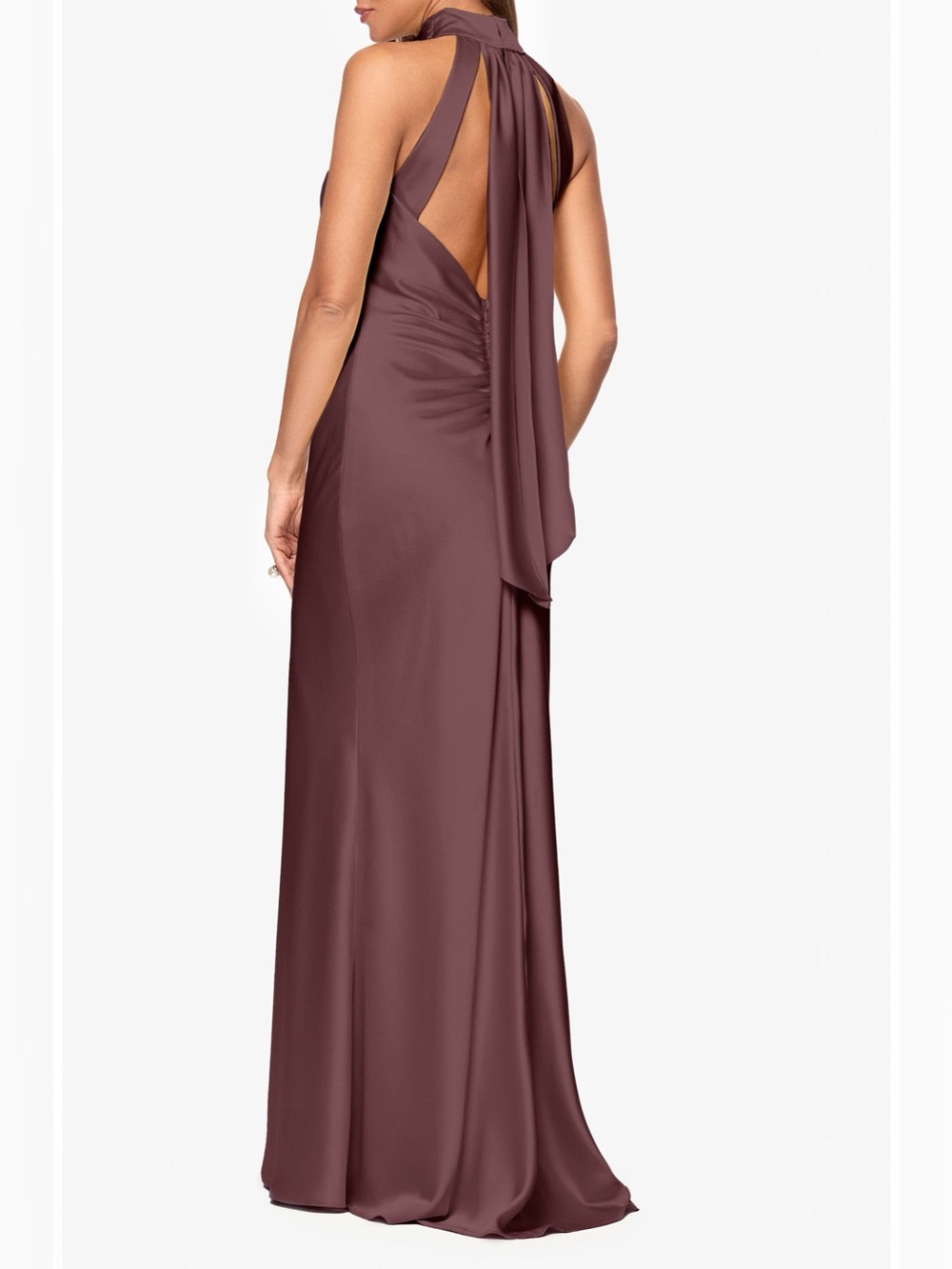 Xscape Evenings Halter Neck Satin Sheath Gown